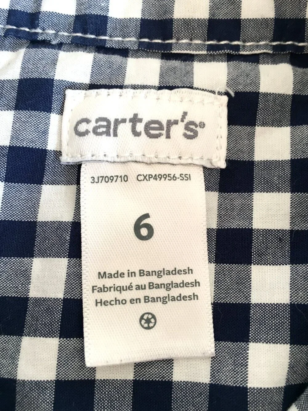 Carters Boy's Blue & White Long sleeve Shirt Size 6